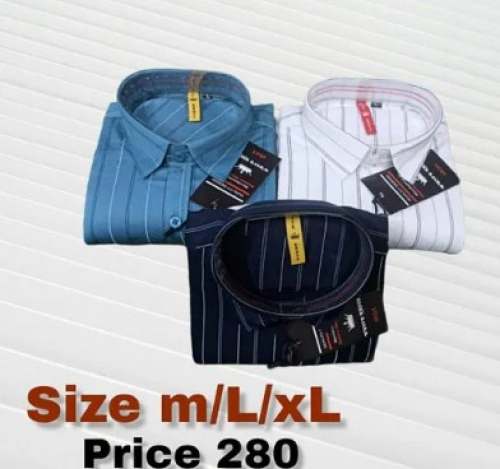 Striped Design Men Cotton Shirt