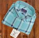 Teal Green Checks Cotton Shirt from Delhi