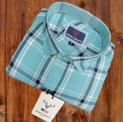 Teal Green Checks Cotton Shirt from Delhi
