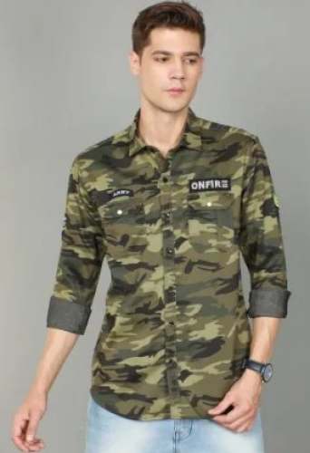 Army Print Mens Cargo Shirt