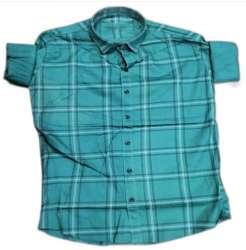  Cotton Mens Sky Blue Shirt check shirt