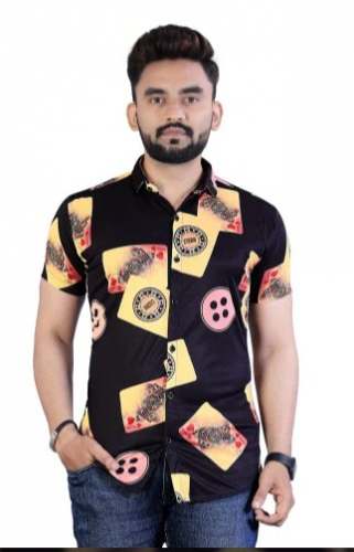 Mens Lycra Printed Half Sleeves Shirt by Nilesh Tailor and Fashion