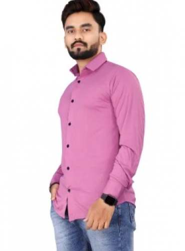 Mens Pink Lycra Full Sleeve Shirt by Nilesh Tailor and Fashion