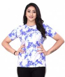 Printed Lycra Half Sleeves Ladies T Shirts 