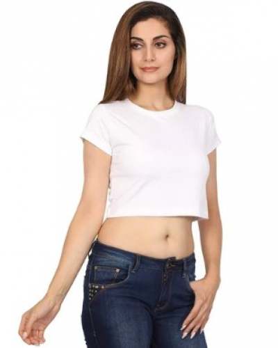 Crop Top Ladies Plain T shirt  by Bliss Pocket