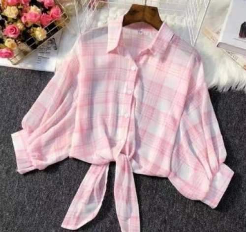 Stunning Checks Pattern Girls Shirt from Surat  by Sai Fab