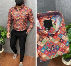 Designer Multi Color Printed Shirt by La Fabrila 