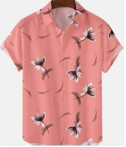 Mens Floral Printed Cotton Shirt