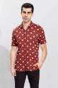 mens-marron-half-sleeve-polka-dot-shirt