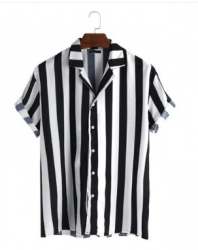 Half Sleeve Black And White Shirt For Women