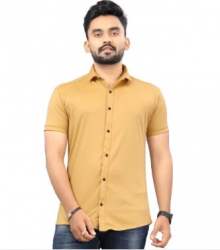 Mens Casual Lycra Plain Shirt 