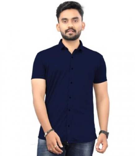 Mens Navy Blue Plain Shirt