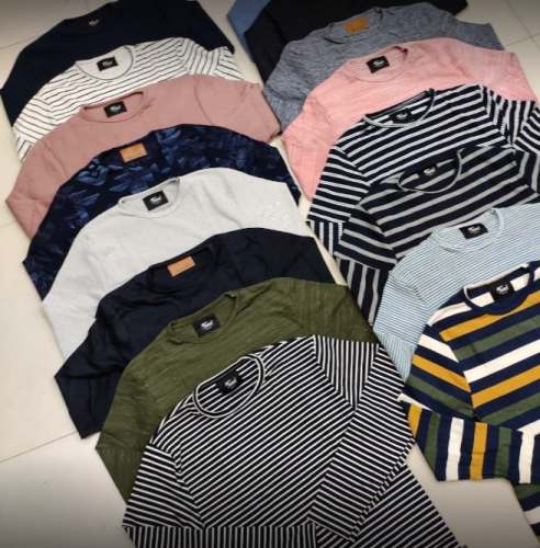 Round Neck Full Sleeve T Shirt For Men by KV Enterprises