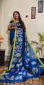 Premium quality hand woven lilen saree thumb 2