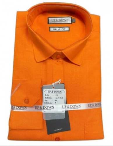 Classic Orange Plain Shirt by Polo India