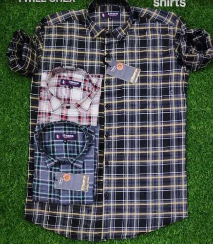 Cotton Twill Checks Shirt C-035 by Cibaca shirt