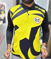 Yellow Printed Full Sleeve Men T shirt 