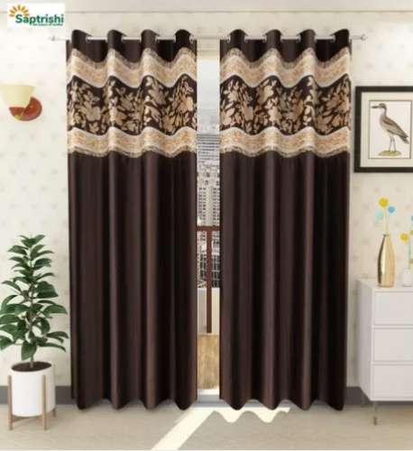 	Printed Patchwork Long Crush window Curtains