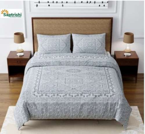 Multi colored Jaipuri Printed Cotton Bed Sheet by Saptrishi Textile Home