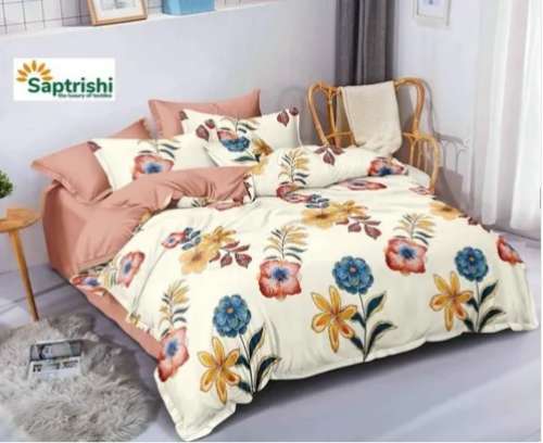Multicolor Printed Glace Cotton Comforter Set by Saptrishi Textile Home