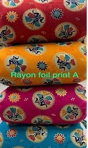 New Rayon Foil Printed Fabric by Shree Vandana Textiles