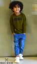 Party Wear Kids green t shirt With Jeans Set 