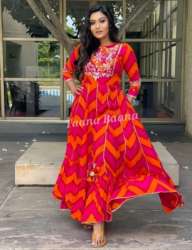 Ladies Multicolour Rayon Kurti Gown