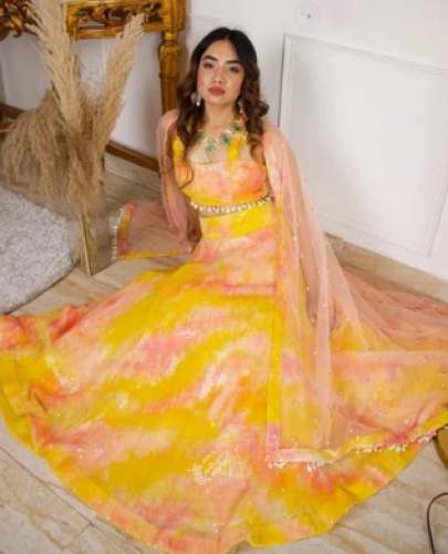 Haldi Special Yellow Sequence Lehenga Choli