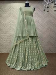 Stylish Peplum Crop Top Lehenga 