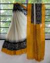 Off White Linen Digital Print Saree 