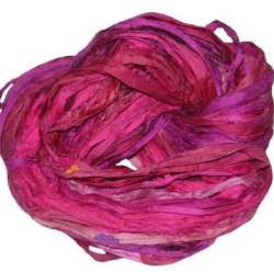 Pink Silk Sari Ribbon Yarn