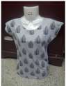 Ladies Leaf Print Half Sleeves Top thumb 1