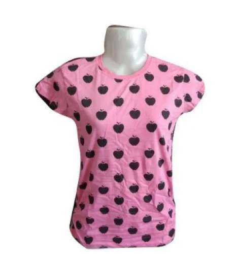 Ladies Pink Full Print Cotton Top