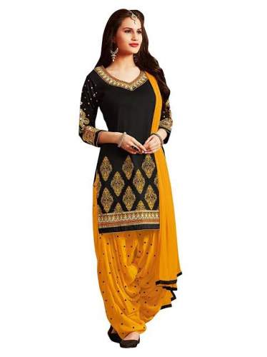 Black And Yellow Patiala Redymade Suit  by Klassic Kohinoor