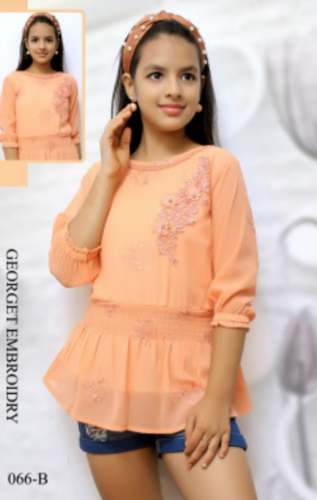 Girls Kids Orange Top At Wholesale Rate by Dollcy Kids