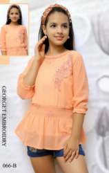 Girls Kids Orange Top At Wholesale Rate