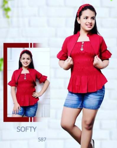 Kids Red Western Top At Wholesale Rate by Dollcy Kids