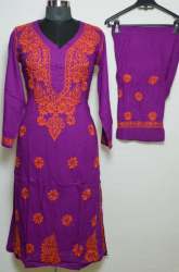 Lucknowi Purple Chikan Ladies Suit 