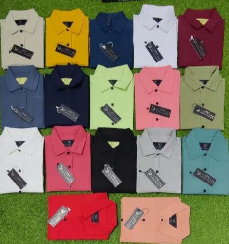 Plain Cotton Lycra Men shirt