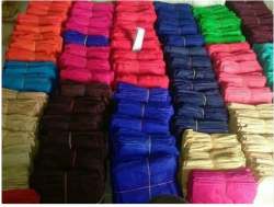 Blue  color Plain Cotton Saree Fall