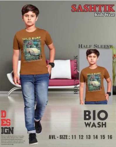  MULTI color Half Sleeves Round Kids T Shirt    