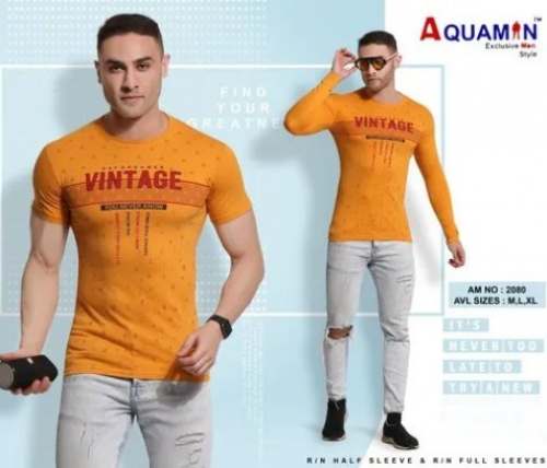 multi colour printed Round cotton men t- shirt 