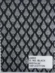 Janvi Black Printed Cotton Fabric 