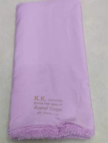 Plain Pink Crepe Fabric  by Kinjal Fashions