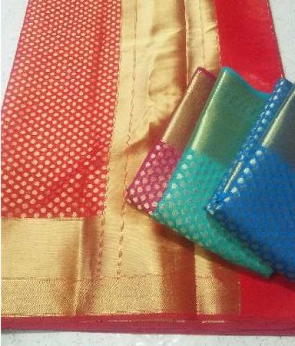 Multicolor Embroidery kora banarasi silk saree  by Banarasi Karegar Collaction