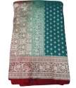 Banarasi Turquoise Blue Katan Silk Saree thumb 1