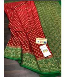 Banarsi semi Georgette dyble silk saree booty
