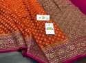 Banarsi semi Georgette dyble silk saree booty thumb 3
