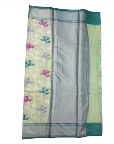 Green Banarasi Printed Silk Sarees