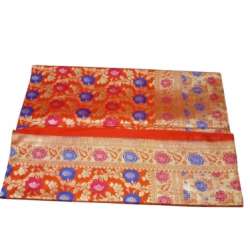 Orange Banarasi Semi Katan Silk Saree